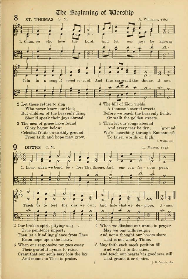 Hymns of Worship and Service (15th ed.) page 5