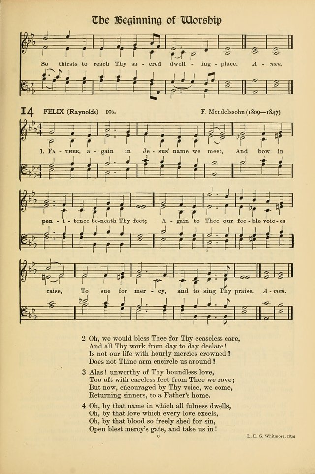 Hymns of Worship and Service (15th ed.) page 9