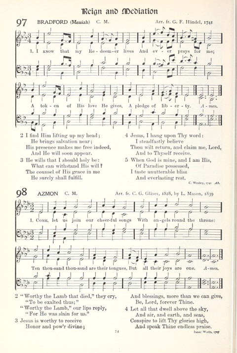 Hymns of Worship and Service: College Edition page 74