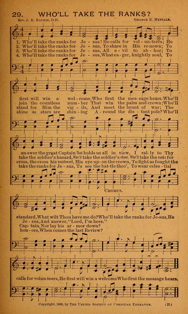 Y.P.S.C.E. Hymns of Christian Endeavor page 21