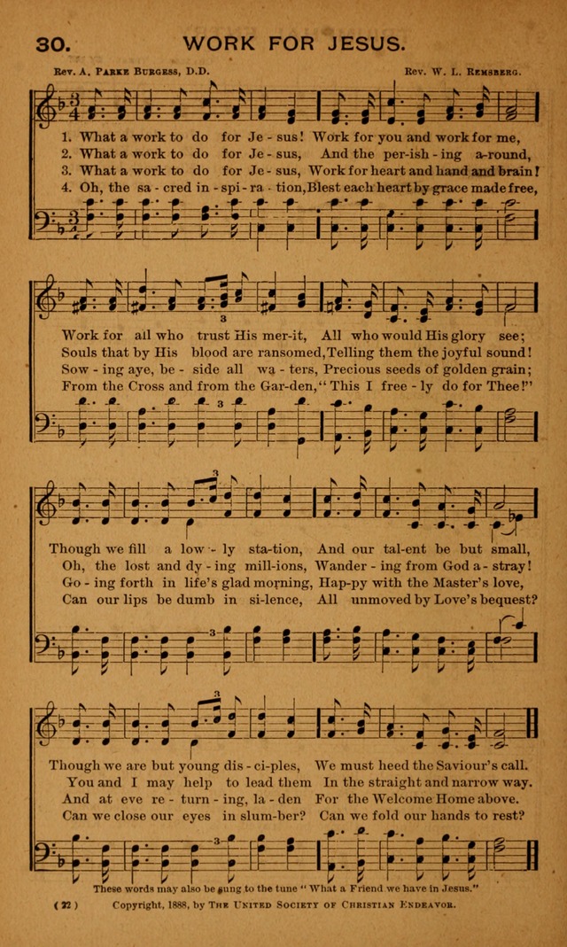 Y.P.S.C.E. Hymns of Christian Endeavor page 22