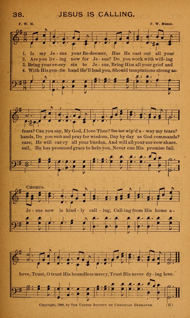 Y.P.S.C.E. Hymns of Christian Endeavor page 27