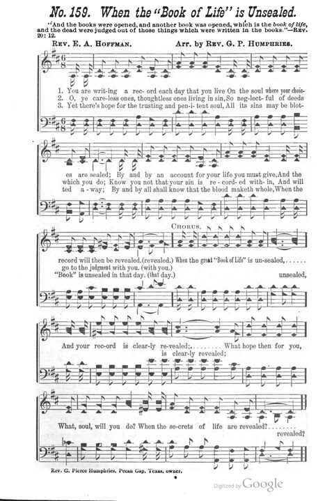 The Harp of Glory: The Best Old Hymns, the Best New Hymns, the cream of song for all religious work and workship (With supplement) page 159