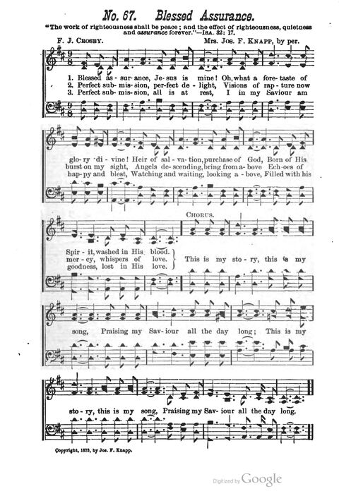 The Harp of Glory: The Best Old Hymns, the Best New Hymns, the cream of song for all religious work and workship (With supplement) page 67