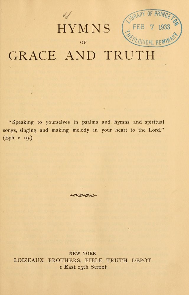 Hymns of Grace and Truth page v