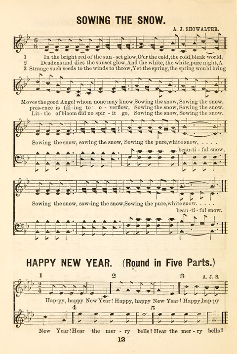 Hours of Singing: a collection of new music for juvenile classes, public schools, seminaries and the home circle page 12