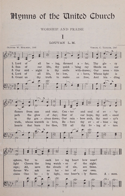 Hymns of the United Church page 1