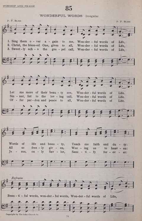 Hymns of the United Church page 74