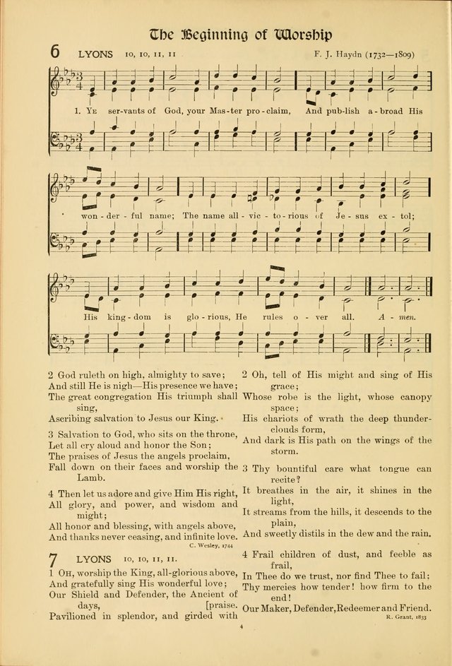 Hymns of Worship and Service page 4