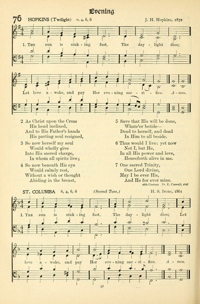 In Excelsis: hymns with tunes for Christian worship page 58