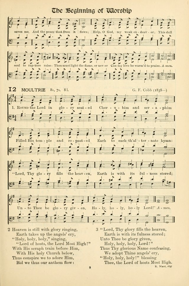 In Excelsis: hymns with tunes for Christian worship page 9