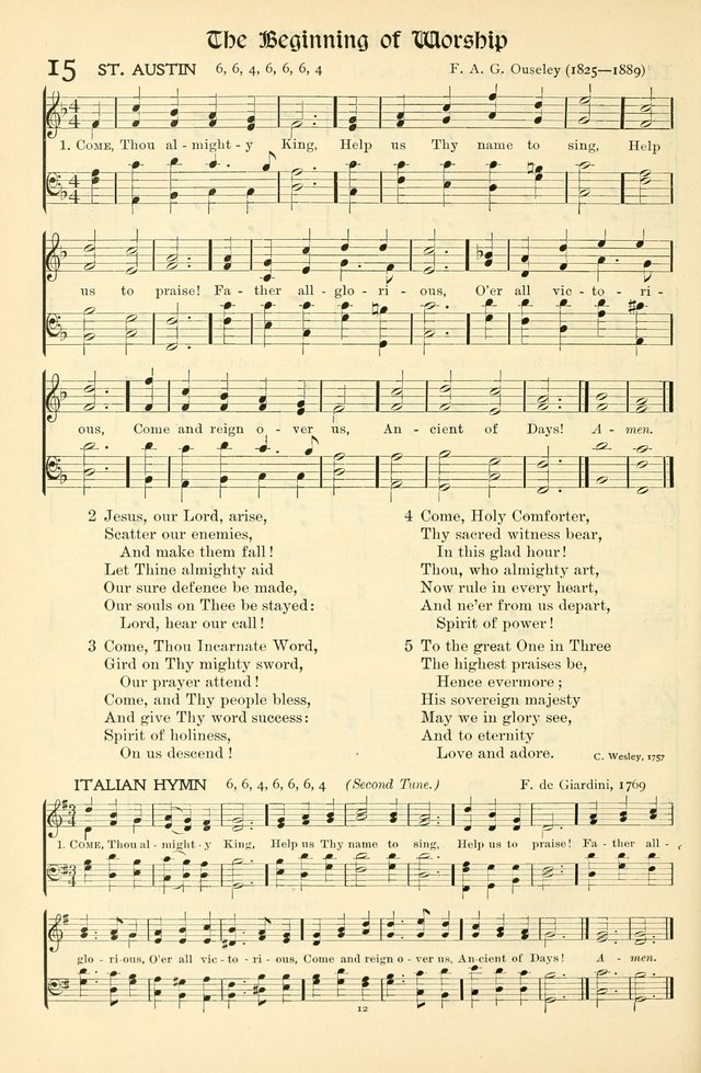 In Excelsis: Hymns with Tunes for Christian Worship. 7th ed. page 12