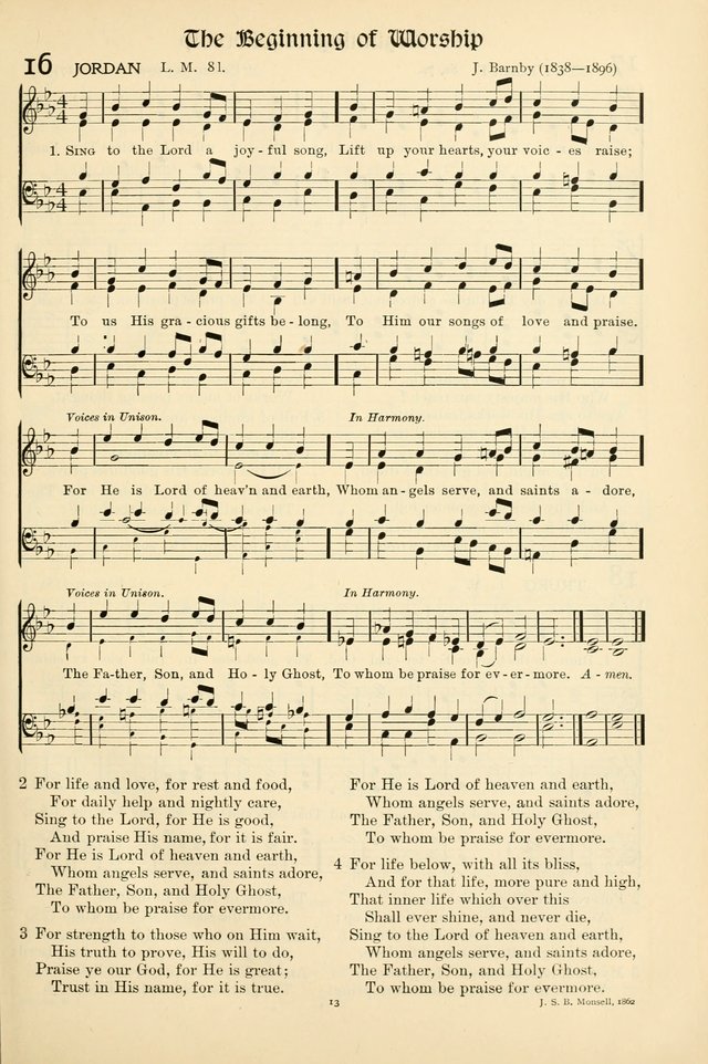 In Excelsis: Hymns with Tunes for Christian Worship. 7th ed. page 13