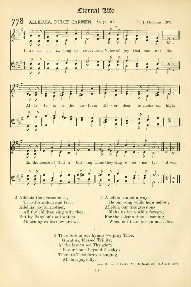 In Excelsis: Hymns with Tunes for Christian Worship. 7th ed. page 628