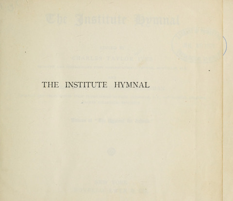 The Institute Hymnal page ii