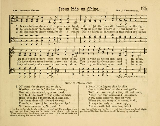 Infant Praises: a collection of sacred songs, hymns, and music, for use in the Sabbath school primary department page 125