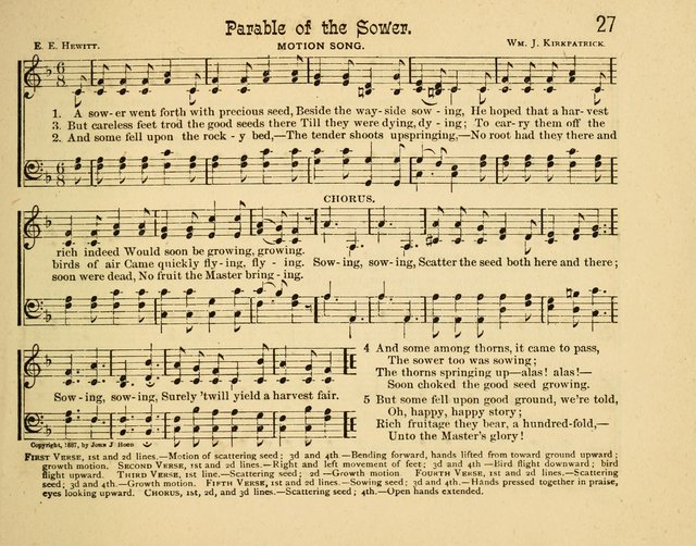 Infant Praises: a collection of sacred songs, hymns, and music, for use in the Sabbath school primary department page 27