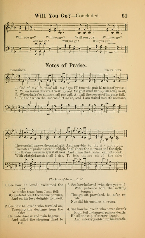 The Iris: Songs of Jesus, for Sunday-schools and devotional meetings page 61