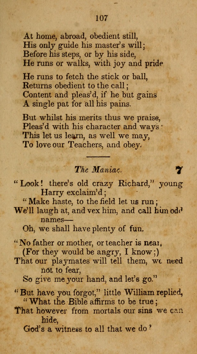 The Infant School and Nursery Hymn Book: being a collection of hymns, original and selected; with an analysis of each, designed to assist mothers and teachers... (3rd ed., rev. and corr.) page 107