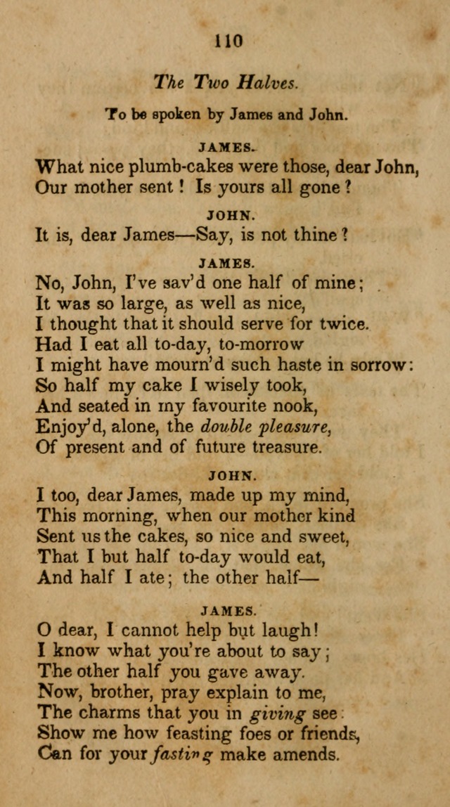 The Infant School and Nursery Hymn Book: being a collection of hymns, original and selected; with an analysis of each, designed to assist mothers and teachers... (3rd ed., rev. and corr.) page 110