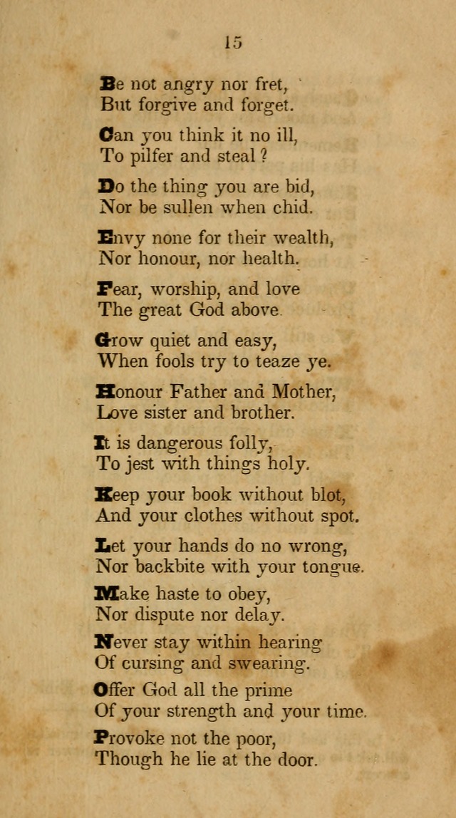 The Infant School and Nursery Hymn Book: being a collection of hymns, original and selected; with an analysis of each, designed to assist mothers and teachers... (3rd ed., rev. and corr.) page 15