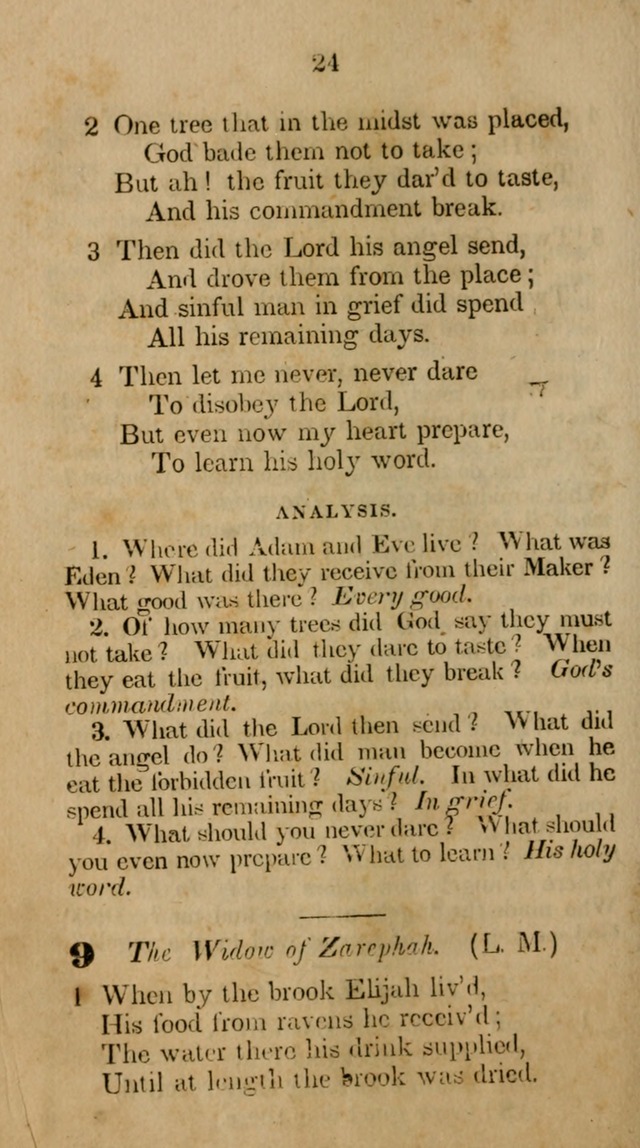 The Infant School and Nursery Hymn Book: being a collection of hymns, original and selected; with an analysis of each, designed to assist mothers and teachers... (3rd ed., rev. and corr.) page 24