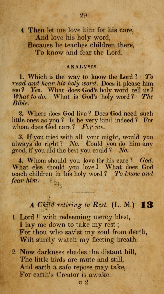 The Infant School and Nursery Hymn Book: being a collection of hymns, original and selected; with an analysis of each, designed to assist mothers and teachers... (3rd ed., rev. and corr.) page 29