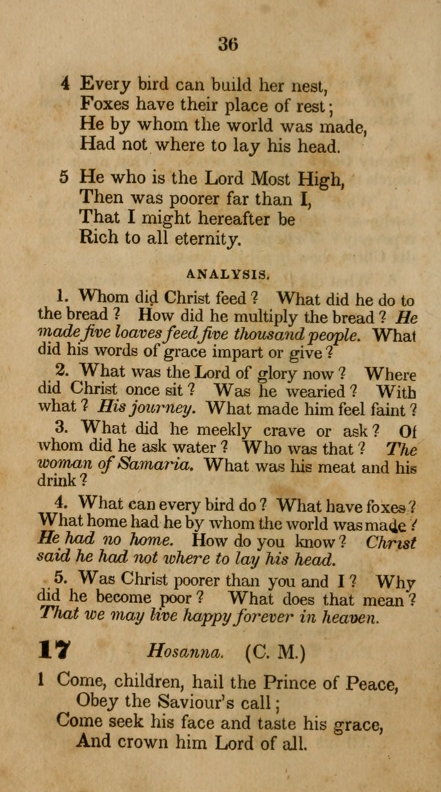 The Infant School and Nursery Hymn Book: being a collection of hymns, original and selected; with an analysis of each, designed to assist mothers and teachers... (3rd ed., rev. and corr.) page 36