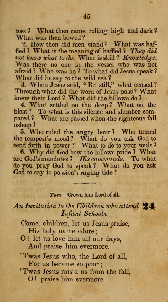 The Infant School and Nursery Hymn Book: being a collection of hymns, original and selected; with an analysis of each, designed to assist mothers and teachers... (3rd ed., rev. and corr.) page 45