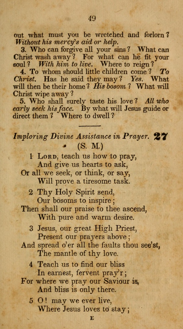 The Infant School and Nursery Hymn Book: being a collection of hymns, original and selected; with an analysis of each, designed to assist mothers and teachers... (3rd ed., rev. and corr.) page 49