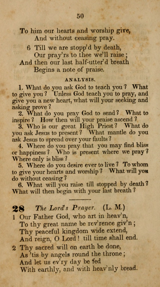 The Infant School and Nursery Hymn Book: being a collection of hymns, original and selected; with an analysis of each, designed to assist mothers and teachers... (3rd ed., rev. and corr.) page 50