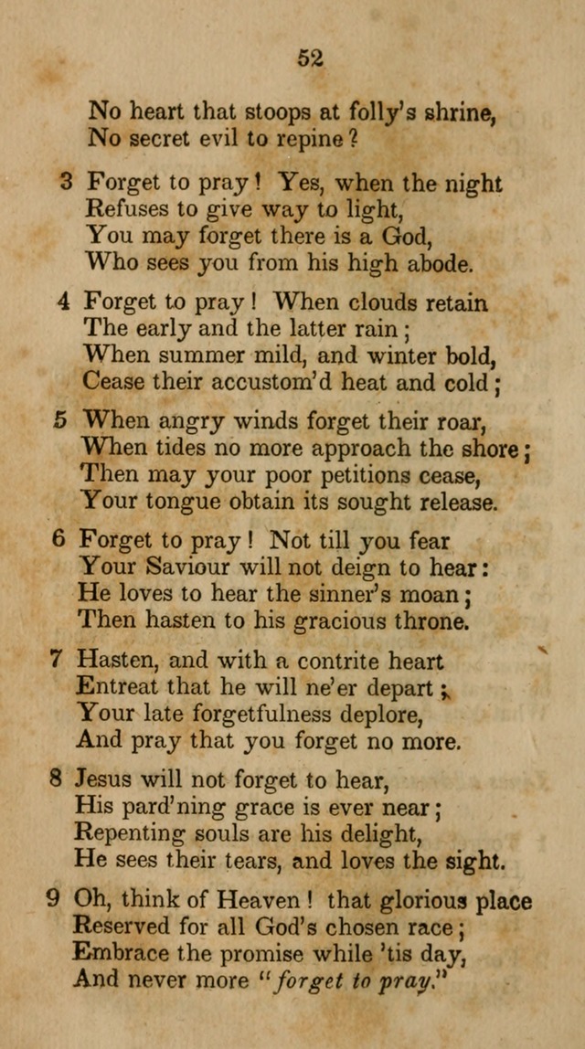 The Infant School and Nursery Hymn Book: being a collection of hymns, original and selected; with an analysis of each, designed to assist mothers and teachers... (3rd ed., rev. and corr.) page 52