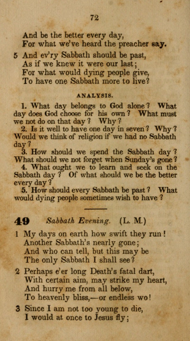 The Infant School and Nursery Hymn Book: being a collection of hymns, original and selected; with an analysis of each, designed to assist mothers and teachers... (3rd ed., rev. and corr.) page 72