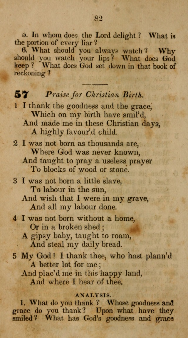 The Infant School and Nursery Hymn Book: being a collection of hymns, original and selected; with an analysis of each, designed to assist mothers and teachers... (3rd ed., rev. and corr.) page 82