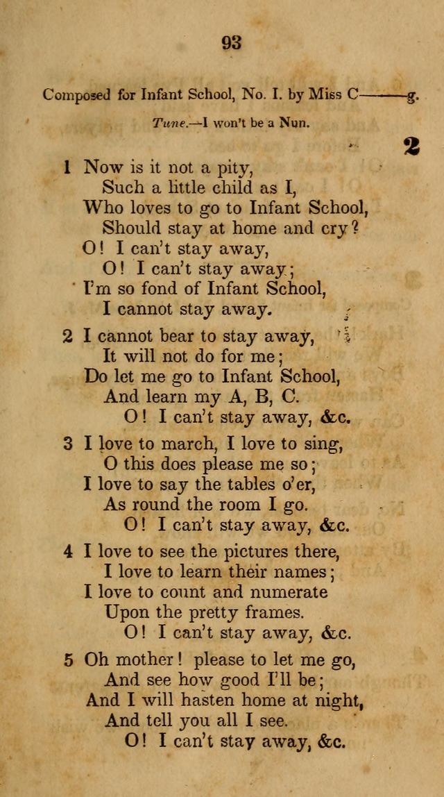 The Infant School and Nursery Hymn Book: being a collection of hymns, original and selected; with an analysis of each, designed to assist mothers and teachers... (3rd ed., rev. and corr.) page 93