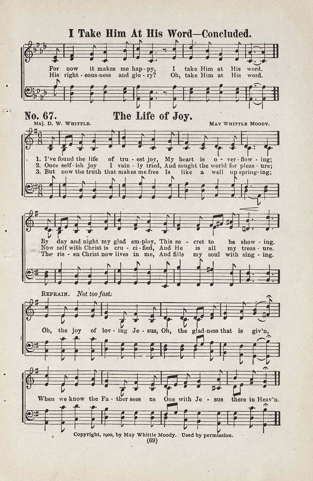 The Joy Bells of Canaan or Burning Bush Songs No. 2 page 67