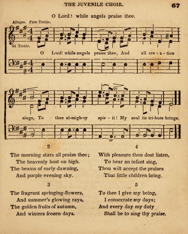 Juvenile Choir: for the use of Sabbath Schools, Bible Classes and the social circle page 67