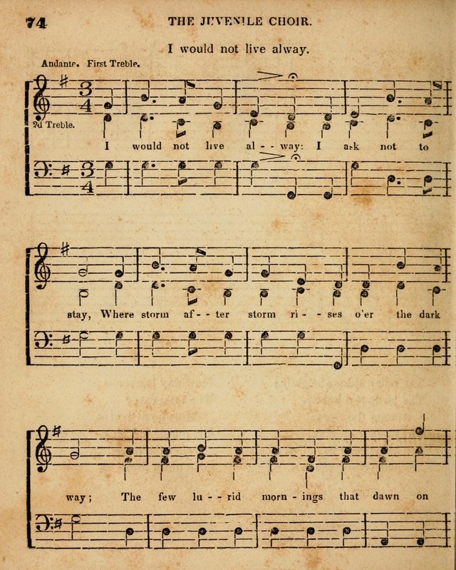 Juvenile Choir: for the use of Sabbath Schools, Bible Classes and the social circle page 74