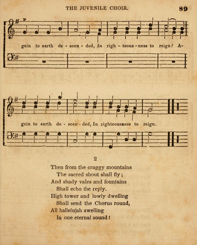 Juvenile Choir: for the use of Sabbath Schools, Bible Classes and the social circle page 89