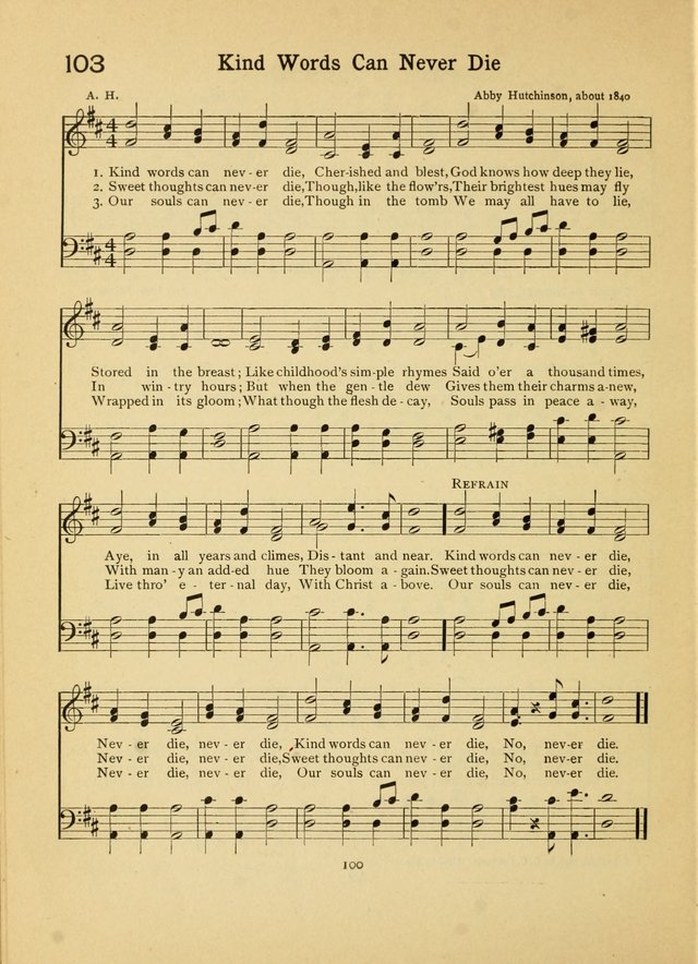 Junior Carols: a collection of sacred songs for Junior Societies, Sunday Schools, the Home Circle page 100