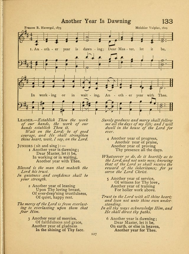 Junior Carols: a collection of sacred songs for Junior Societies, Sunday Schools, the Home Circle page 127