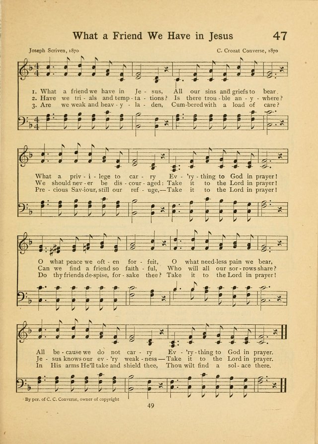 Junior Carols: a collection of sacred songs for Junior Societies, Sunday Schools, the Home Circle page 49