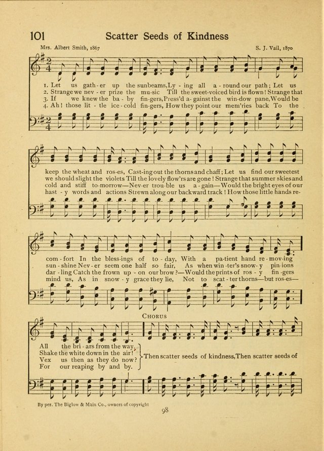 Junior Carols: a collection of sacred songs for Junior Societies, Sunday Schools, the Home Circle page 98