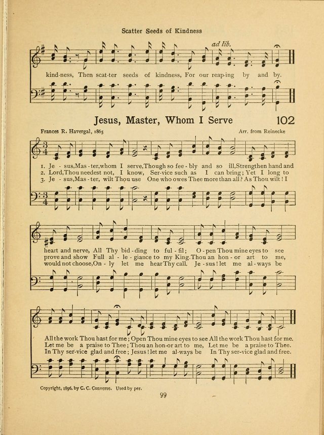 Junior Carols: a collection of sacred songs for Junior Societies, Sunday Schools, the Home Circle page 99