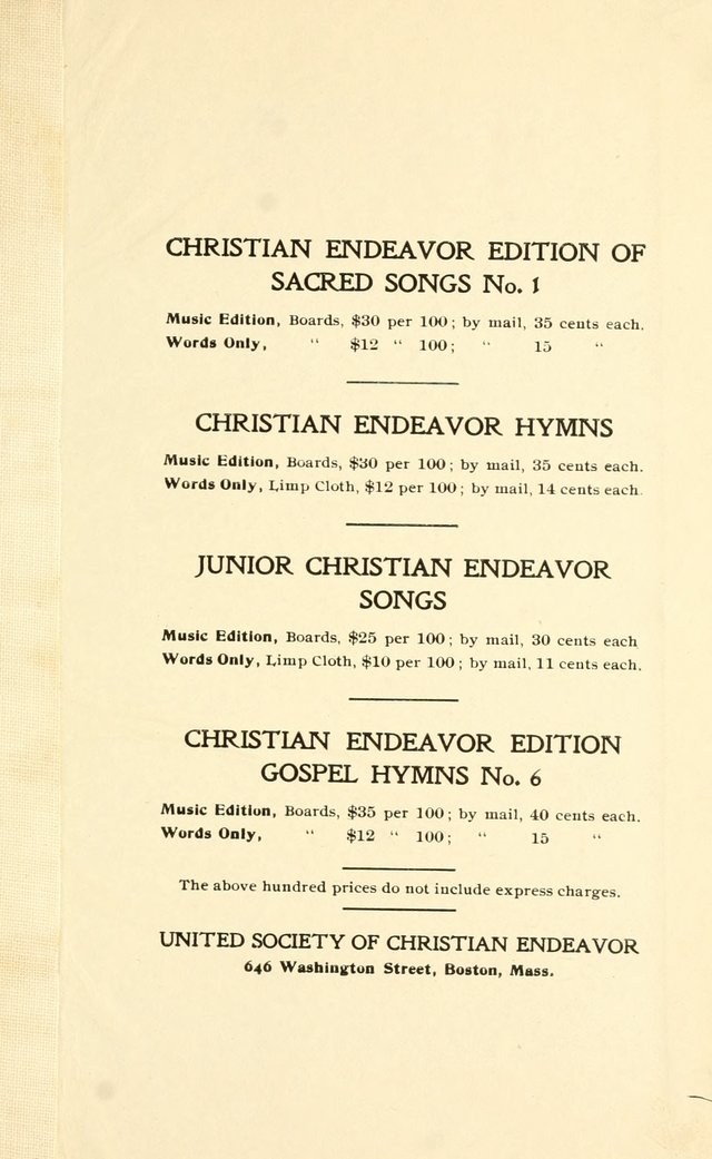 Junior Christian Endeavor Songs page 172