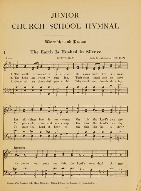 Junior Church School Hymnal: for use in the junior section of the church school, in the home, and in junior congragations (Teacher