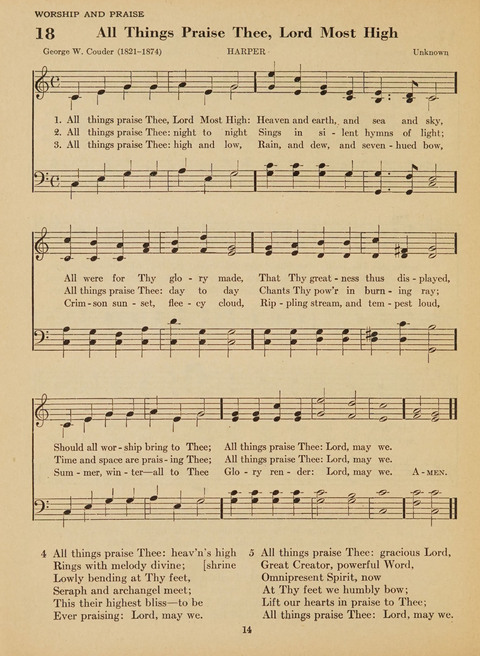 Junior Church School Hymnal: for use in the junior section of the church school, in the home, and in junior congragations (Teacher