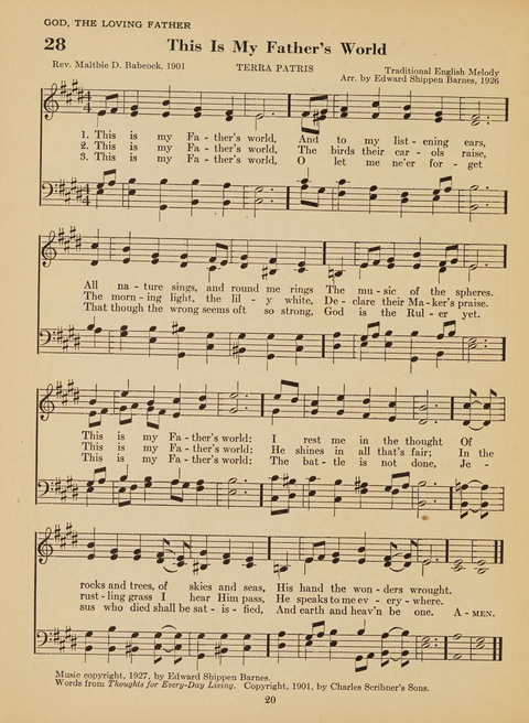 Junior Church School Hymnal: for use in the junior section of the church school, in the home, and in junior congragations (Teacher