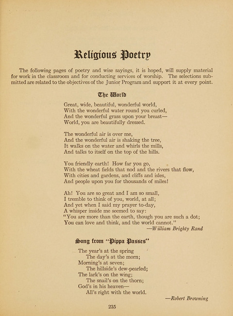 Junior Church School Hymnal: for use in the junior section of the church school, in the home, and in junior congragations (Teacher