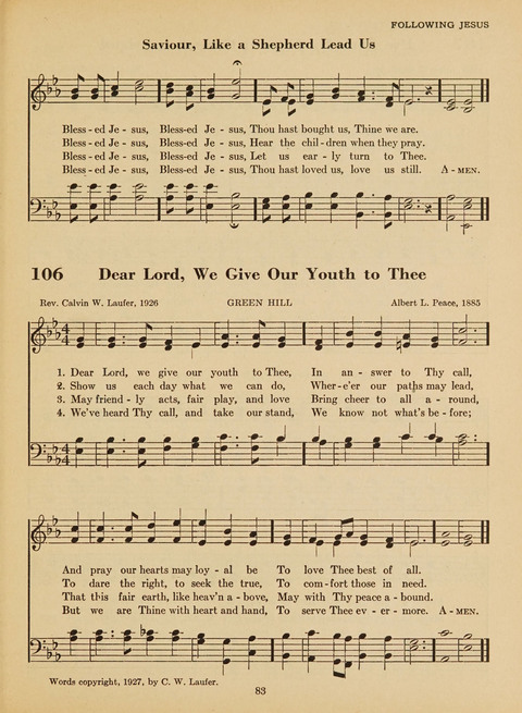 Junior Church School Hymnal: for use in the junior section of the church school, in the home, and in junior congragations (Teacher